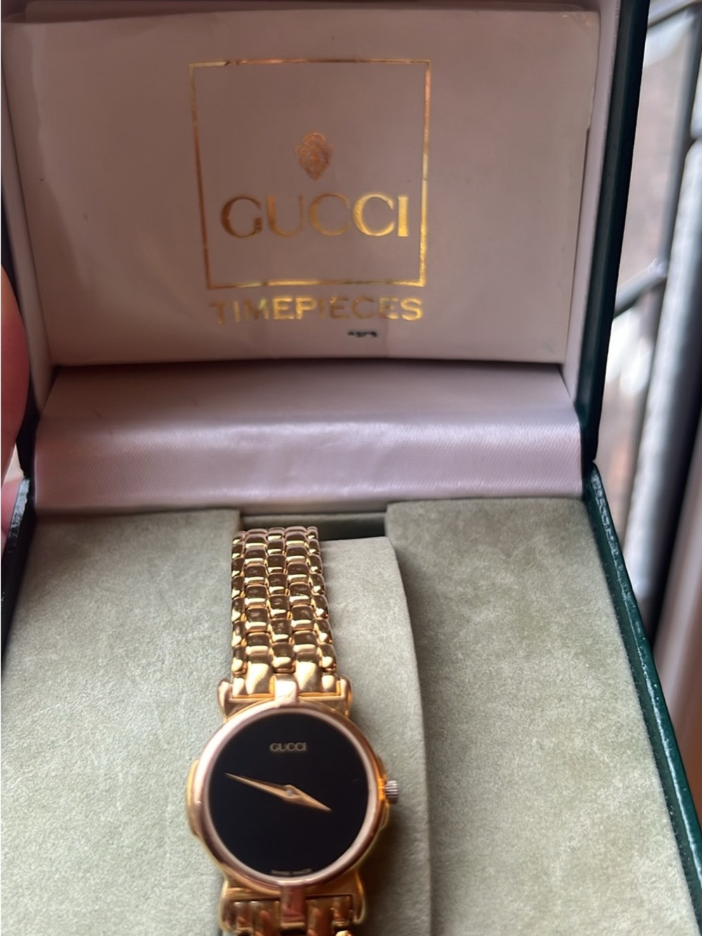 Gucci 3400L Gold-Tone Women's Watch with Black Dial